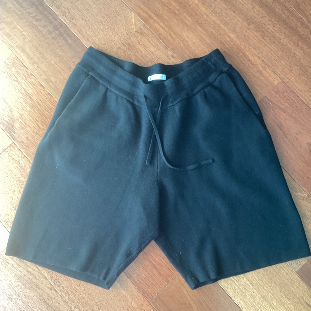 Men’s Zara Black Athletic Drawstring Shorts,size Medium